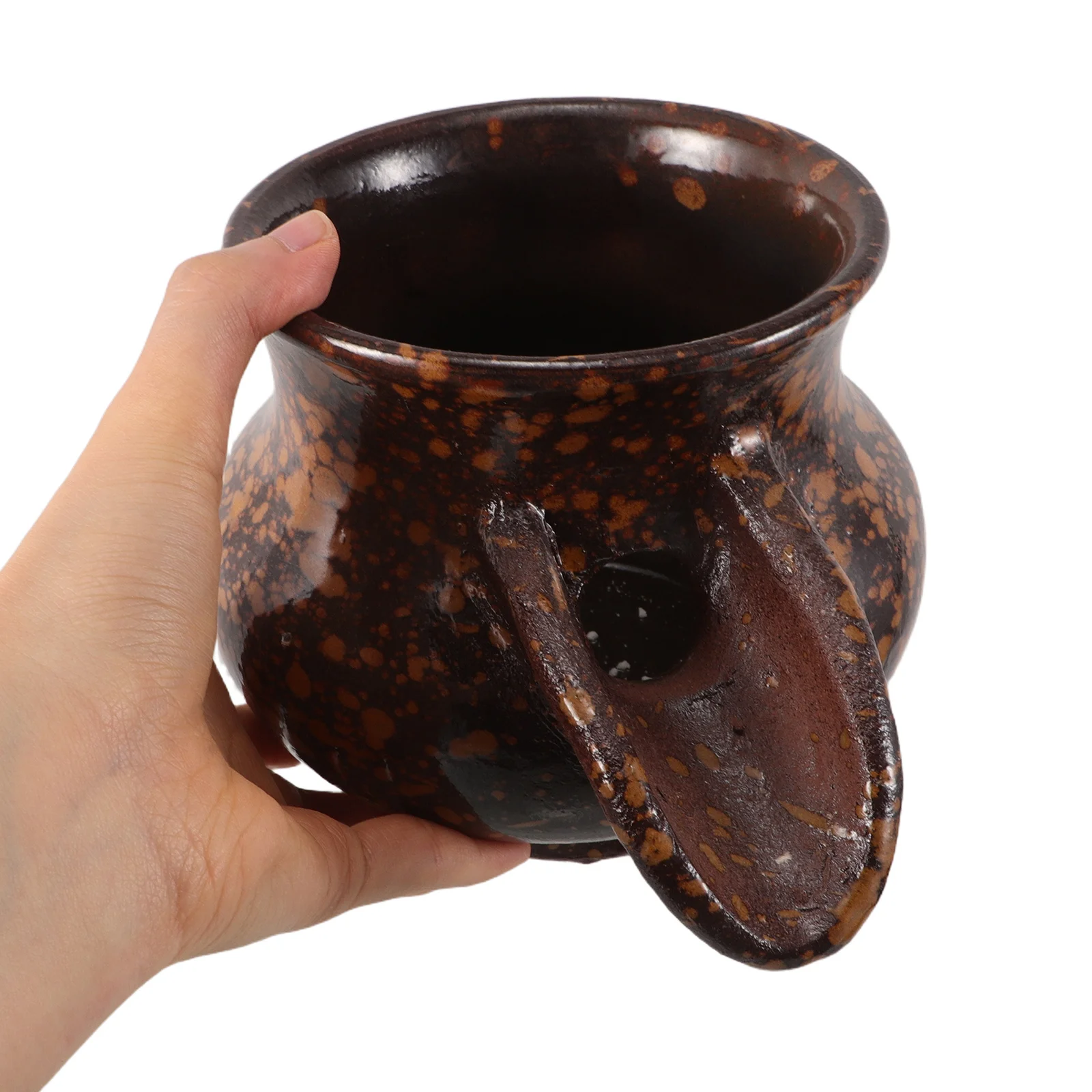 

Ceramic Waterfall Fountain Jar Handcrafted Vintage Rustic Design for Indoor Outdoor Garden Decor Pond Water Feature Tabletop