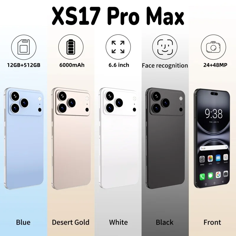 SURGAZE XS17 Pro Max Smartphone 6.6 Inch intelligent 4G 5G dual card dual standby Android system 12GB+512GB global version
