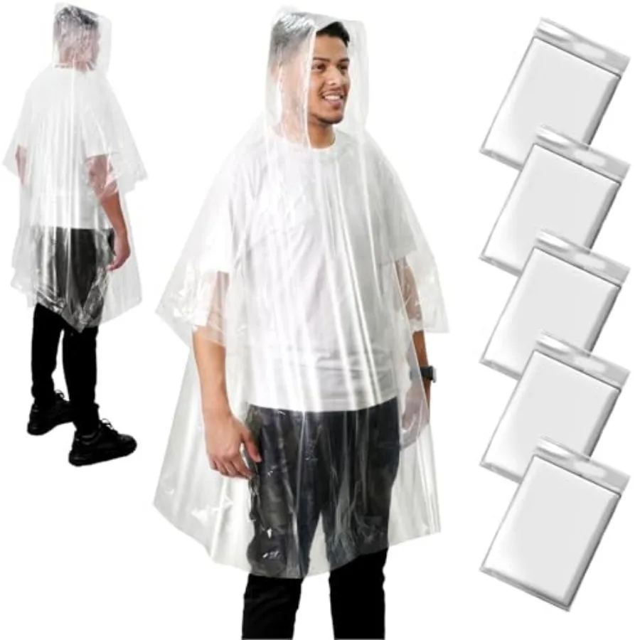 

ANYOO Disposable Rain Poncho for Adults Waterproof Emergency Rain Gear Ultra-Lightweight and Compact for Outdoor Events