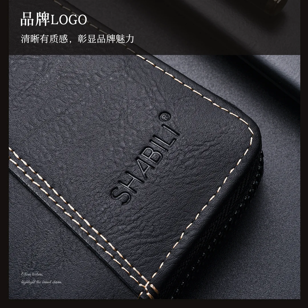 Men Leather Wallets Long Design Causal Purses Male Zipper Wallet Multi-function Card Holder Large Capacity Clutch Multi-card