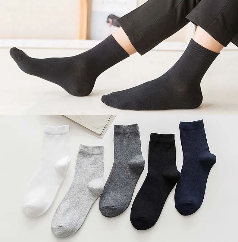 Men medium tube socks Autumn multicolor  pure cotton sock Men classic leisure business socks Independent packaging