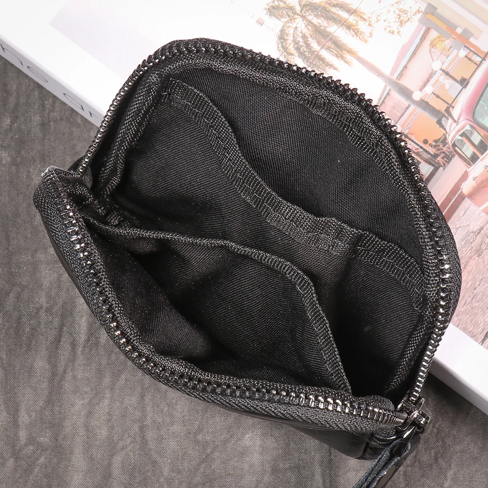 LUOKIR Simple Coin Bag Leather Coin Purse Ladies Soft Leather Zipper Pouch Large Capacity Wallet Cowhide Card Holder