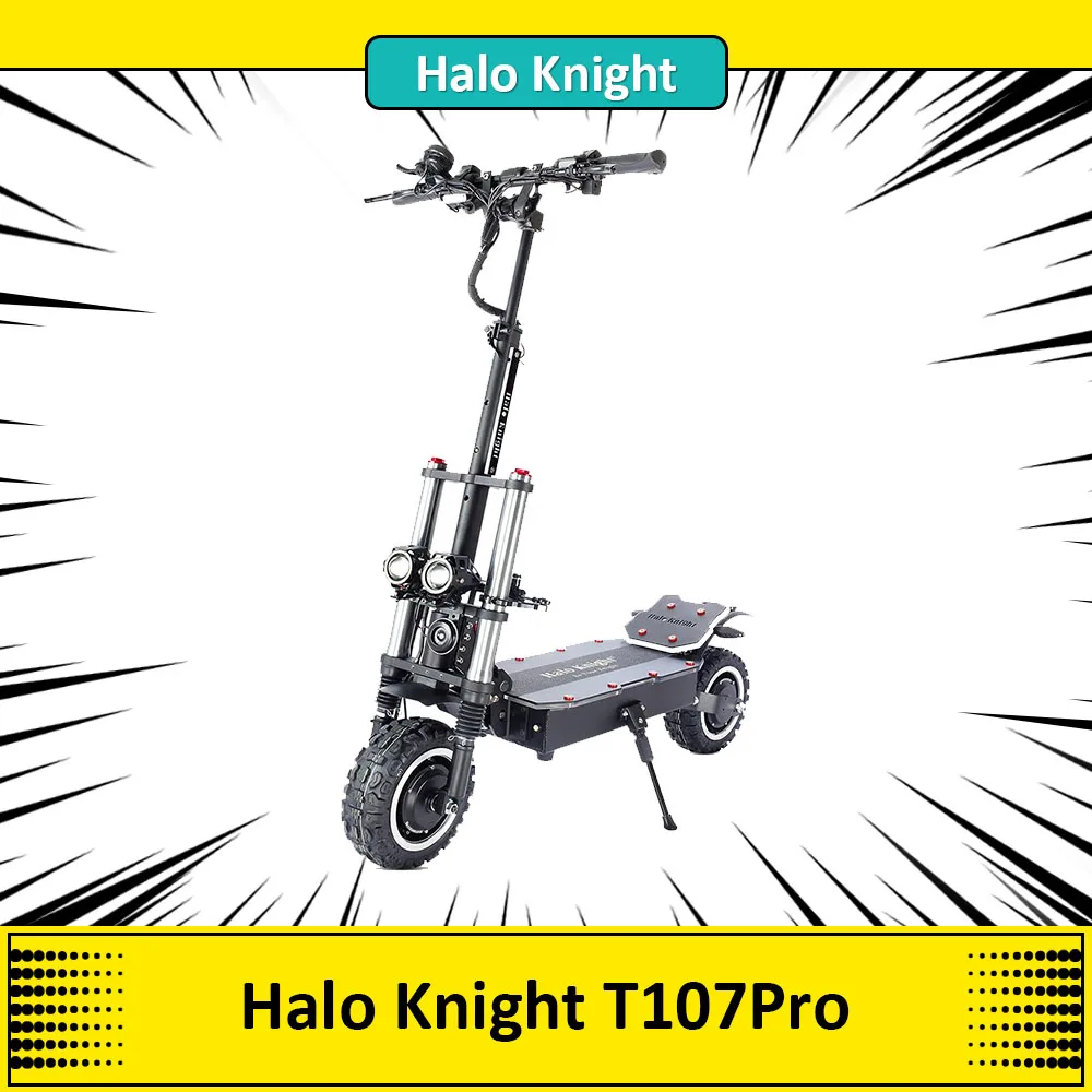 Halo Knight T107 Pro Electric Scooter 11'' Off-road Tire 3000W*2 Dual Motor 95km/h Max Speed 60V 38.4Ah Battery 80km Max Range