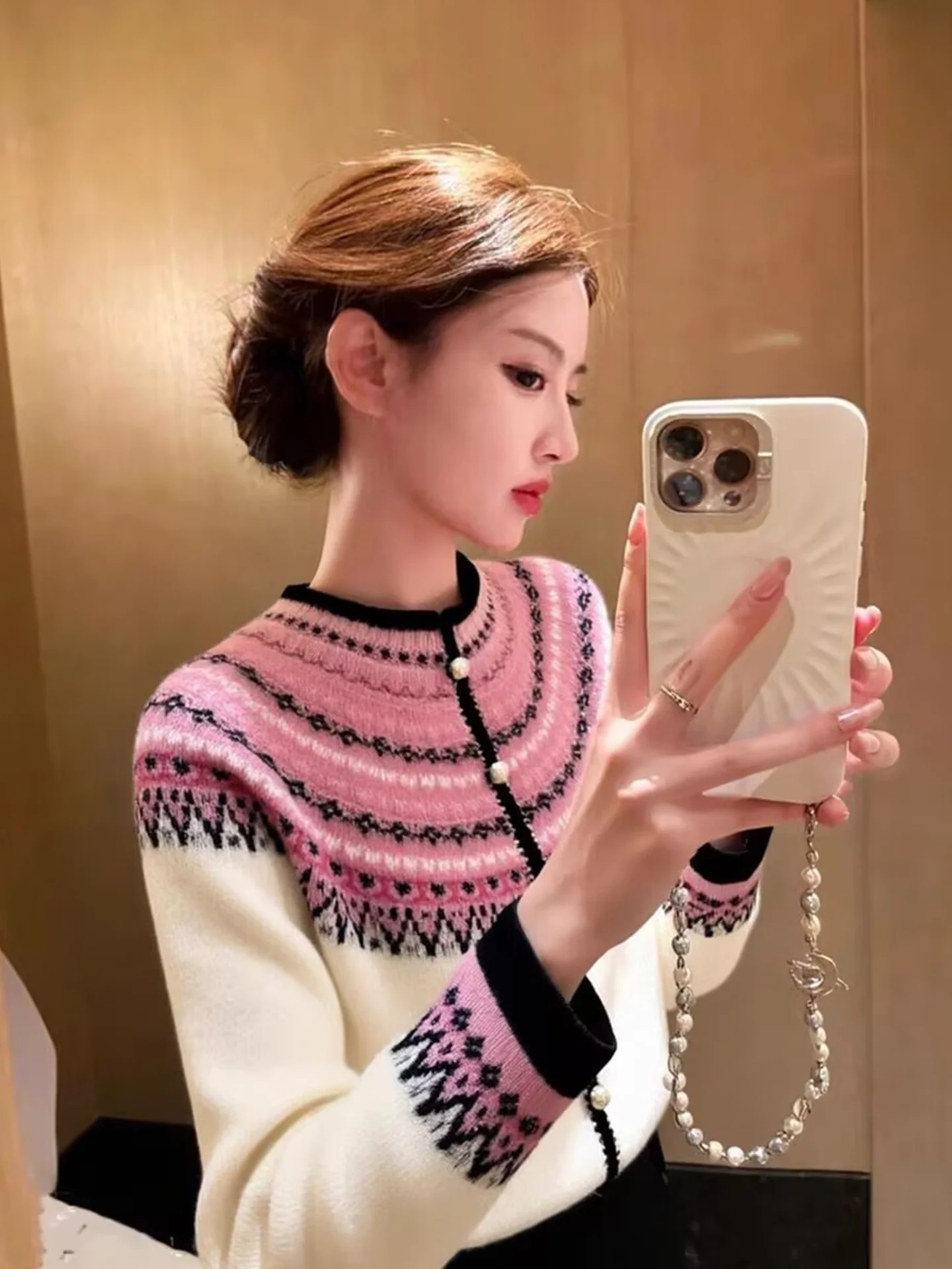 

Faionable Camere Knitted Sweater Long Sve Comfortable Color Blo Design Soft Winter Korean Sle Women's Premium Knit...