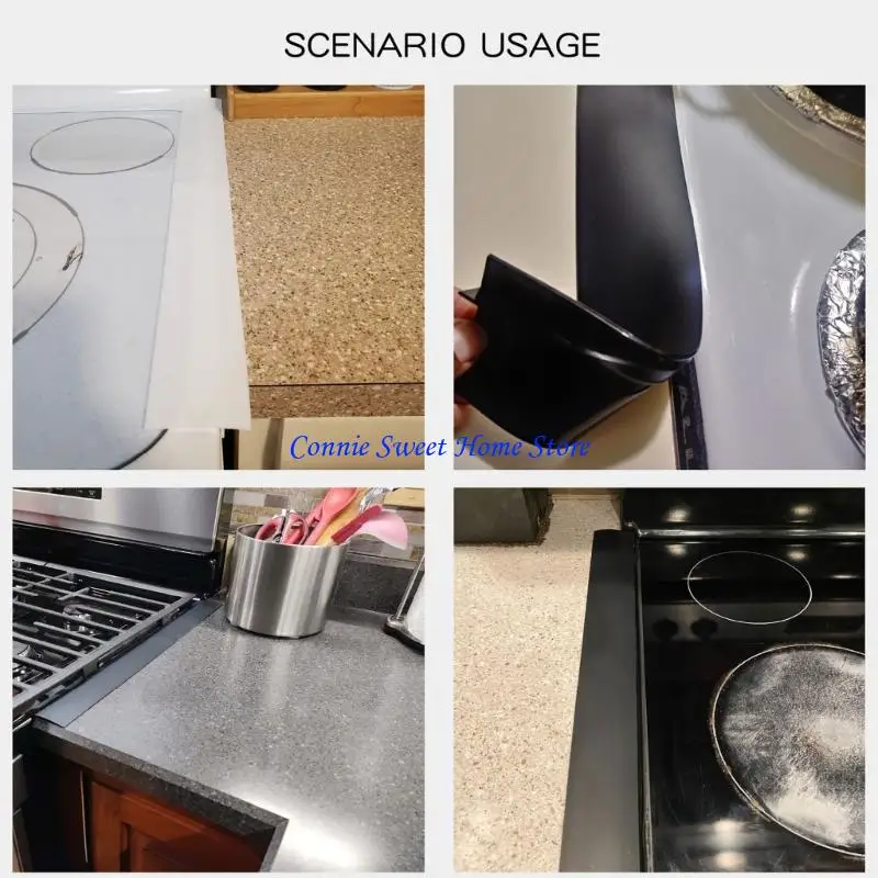 

LXAF 2Pcs Stove Counter Gaps Cover T Silicone Strips Gas Stove Protector Cleaning Pad Long Gaps Filler for Kitchen Counter