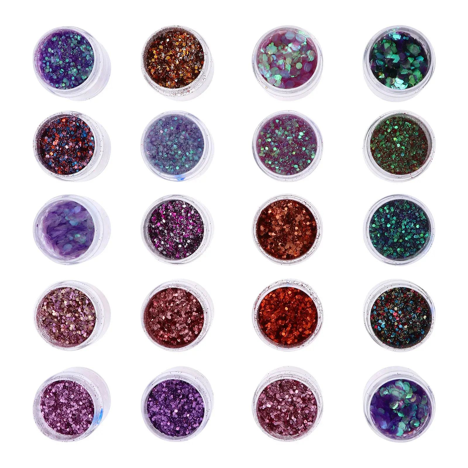 

20 шт. блестящей пудры для ногтей, миниатюрные блестки для лица, рукоделия, декора, тени для век