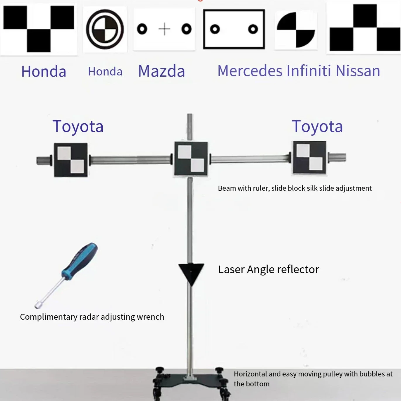 Acc Radar Corner Reflector Suitable for Toyota Honda Volkswagen Camera Calibration Tool ADAS Complete Set