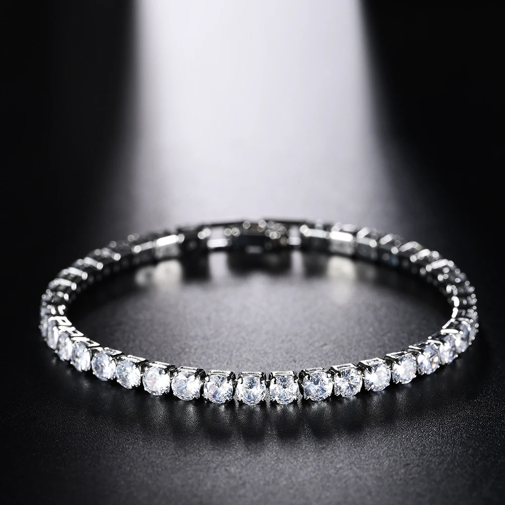 4mm Micro-inlaid Zircon Tennis Bracelet for Women 2025 New Men Bracelet Homme Jewelry Accessories Wholesale