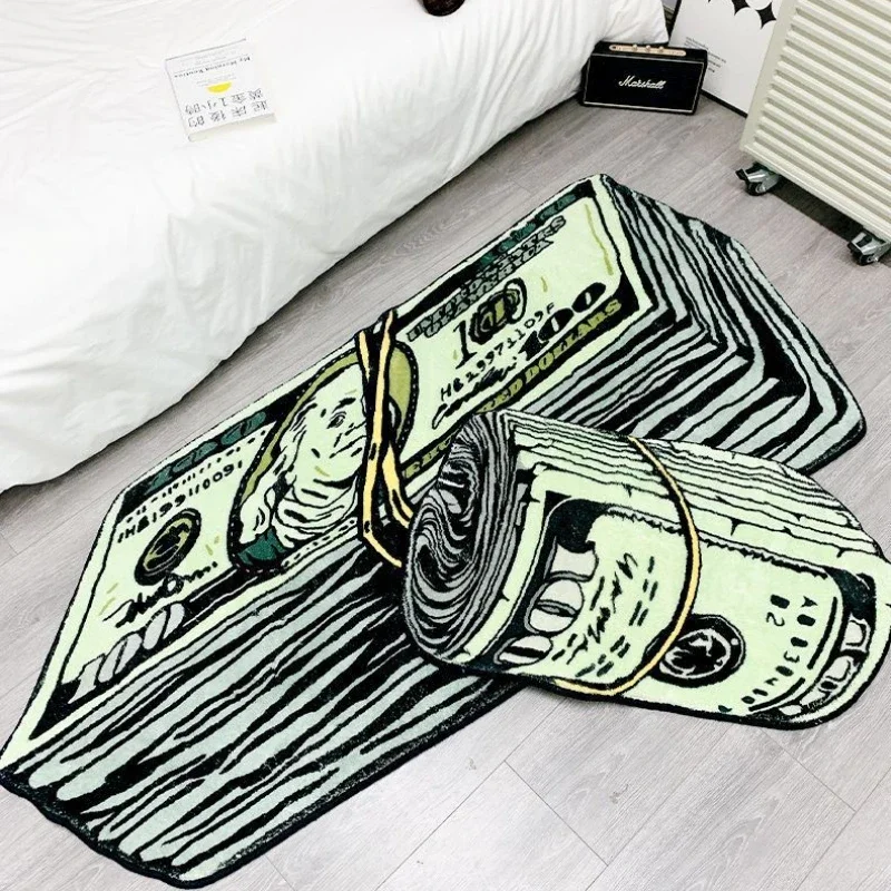 Dollar Shaped Bedroom Rugs Living Room Mat Fluffy Carpet Hallway Carpet Anti-slip Soft Kitchen Mat Home Decoration Floor Mat