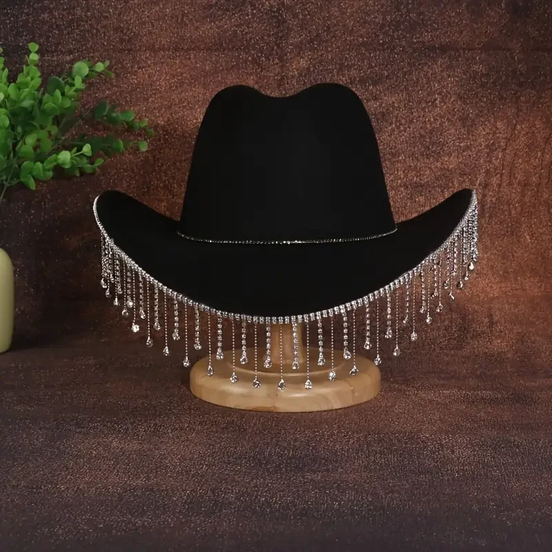 HongLuan Glitterkostuumhoed Volwassene & Cowboyhoeden Strass voor dames, Cowboy Cosplay Vrouwelijke accessoires & Cowgirl Cap