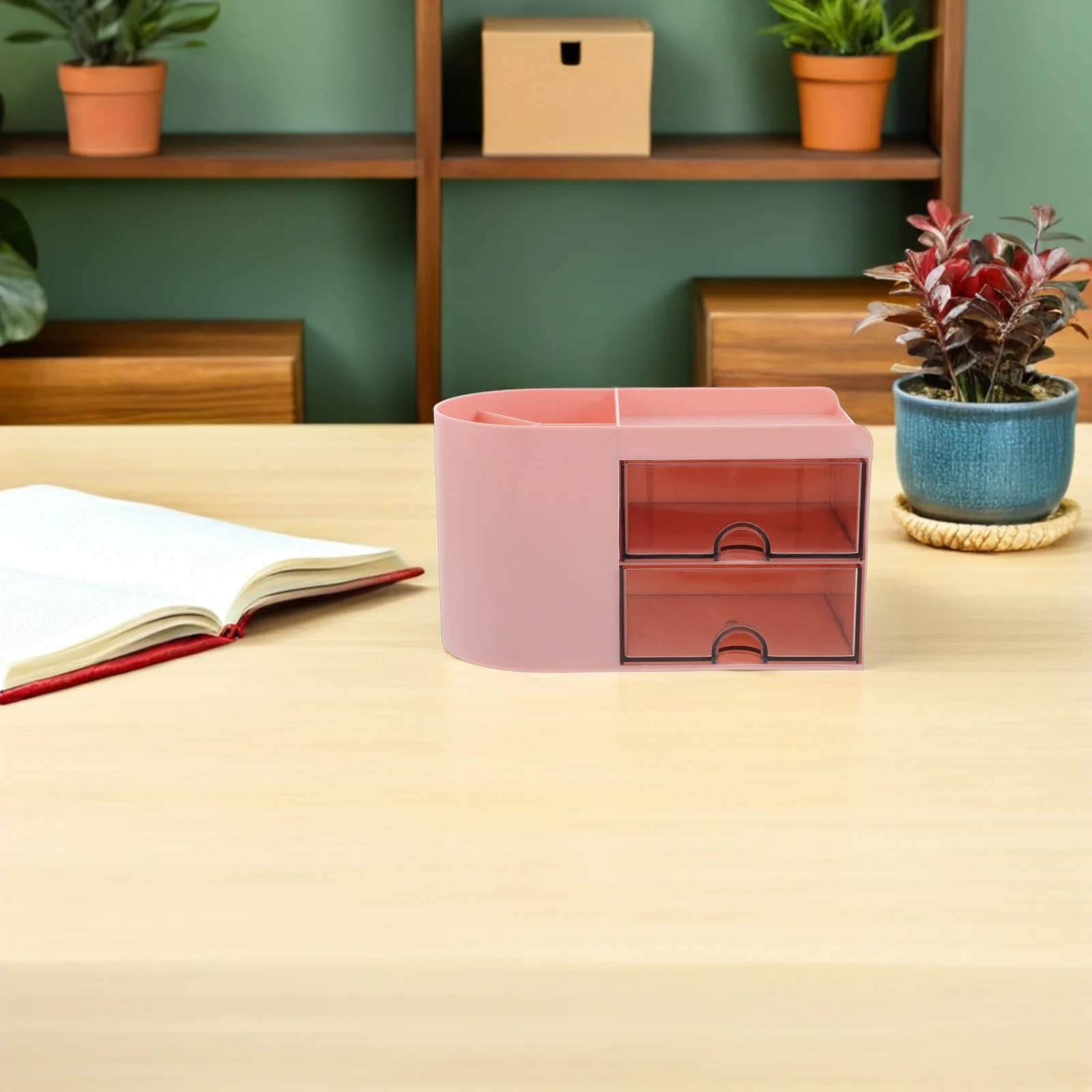 

Desktop Drawer Organizer Transparent Sturdy Plastic Desk Storage Pen Holder Stationery Makeup Organizer College Dorm Essentials