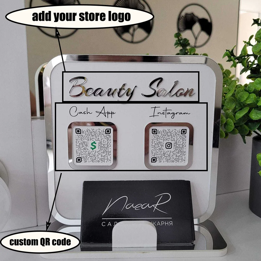 لوحة شعار الدفع لرمز الاستجابة السريعة من الأكريليك القابل للتخصيص للوسائط الاجتماعية للأعمال من Google 1-3 رموز QR الأفضل لأحداث واجهات المتجر #2