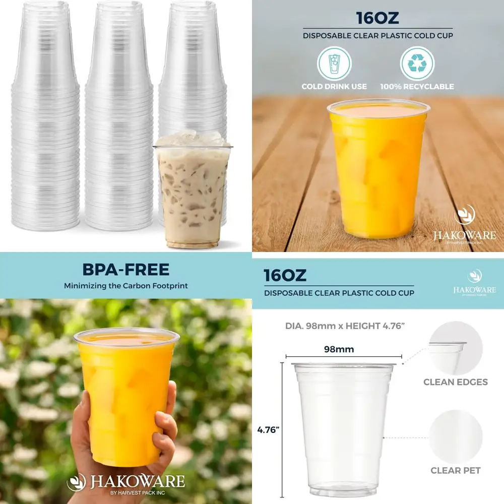 

Ультрапрозрачные одноразовые пластиковые чашки для холода на 16 унций для свадебных вечеринок, стаканы для льда, идеально подходят для мероприятий и собраний