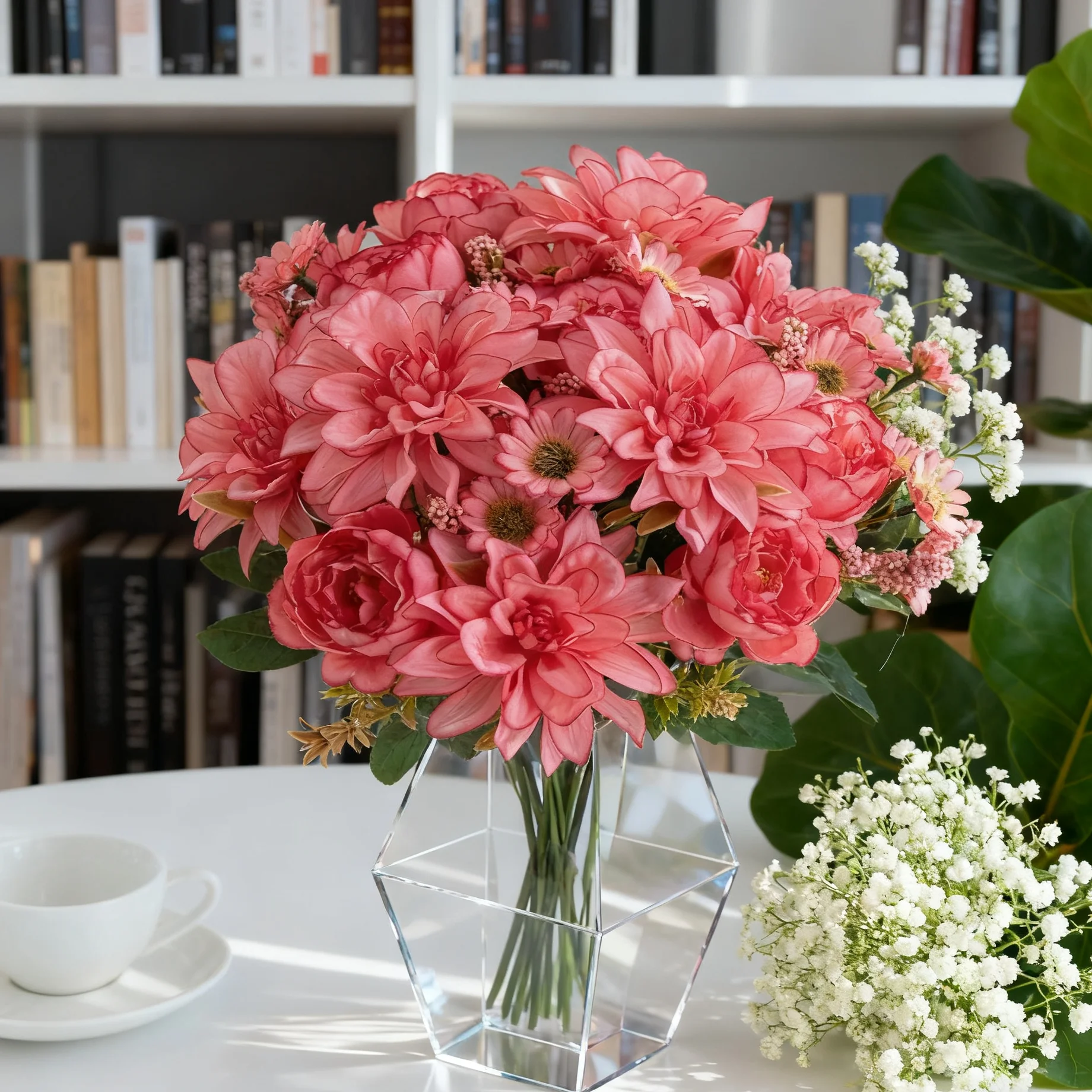 Künstliche Blumen Seiden-Dahlie Rose Gänseblümchen Valentinstag Heimdekoration Kranz Bonsai Tischdekoration Hochzeit Brautstrauß DIY Geschenke – Detail 6