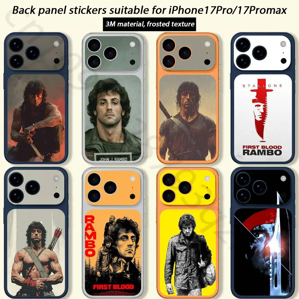 

First Blood J-John Rambo Square For iPhone 17 pro Max /17 pro Full Cover Decal Skin Wrap Colorful Rear Protective Sticker Film