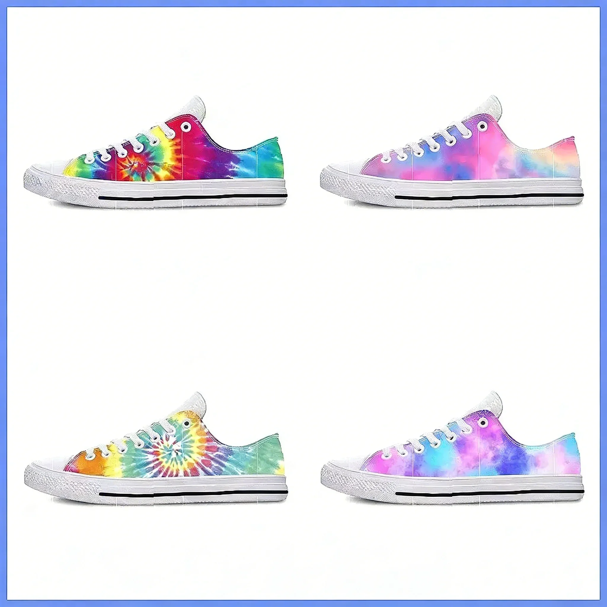 

Кроссовки в стиле аниме с эффектом тай-дай, легкие дышащие повседневные туфли с 3D-принтом для мужчин и женщин