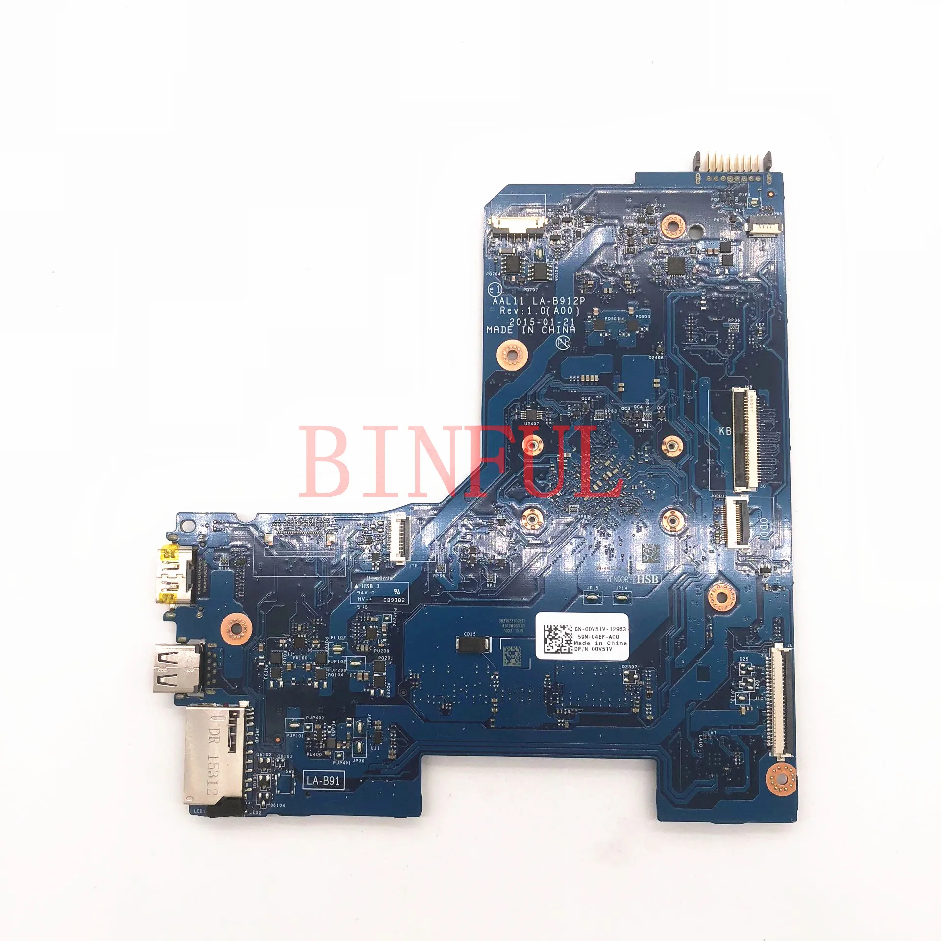 CN-00V51V 00V51V 0V51V For DELL 5551 5552 Laptop Motherboard AAL11 LA-B912P With SR1YW N3540 CPU 100% Full Tested Working Well