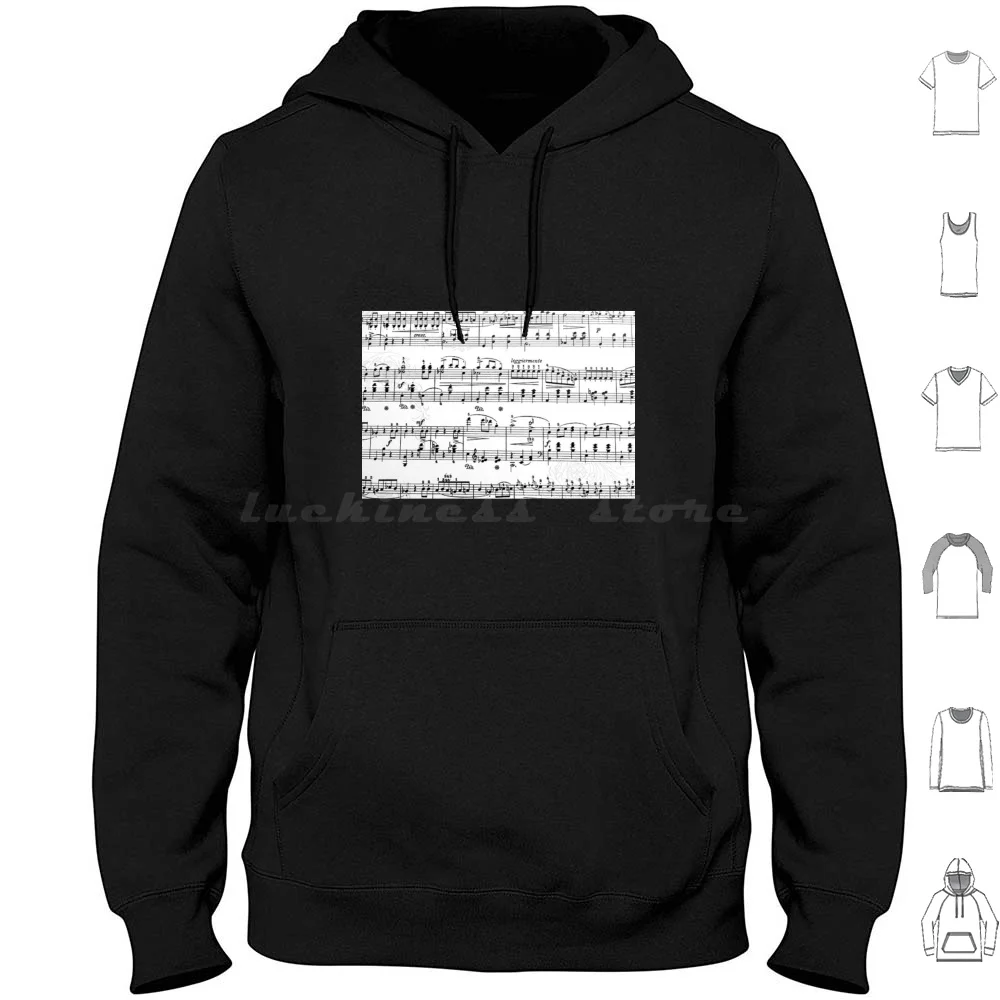 Sheet Music Mask Hoodies Long Sleeve Sheet Music