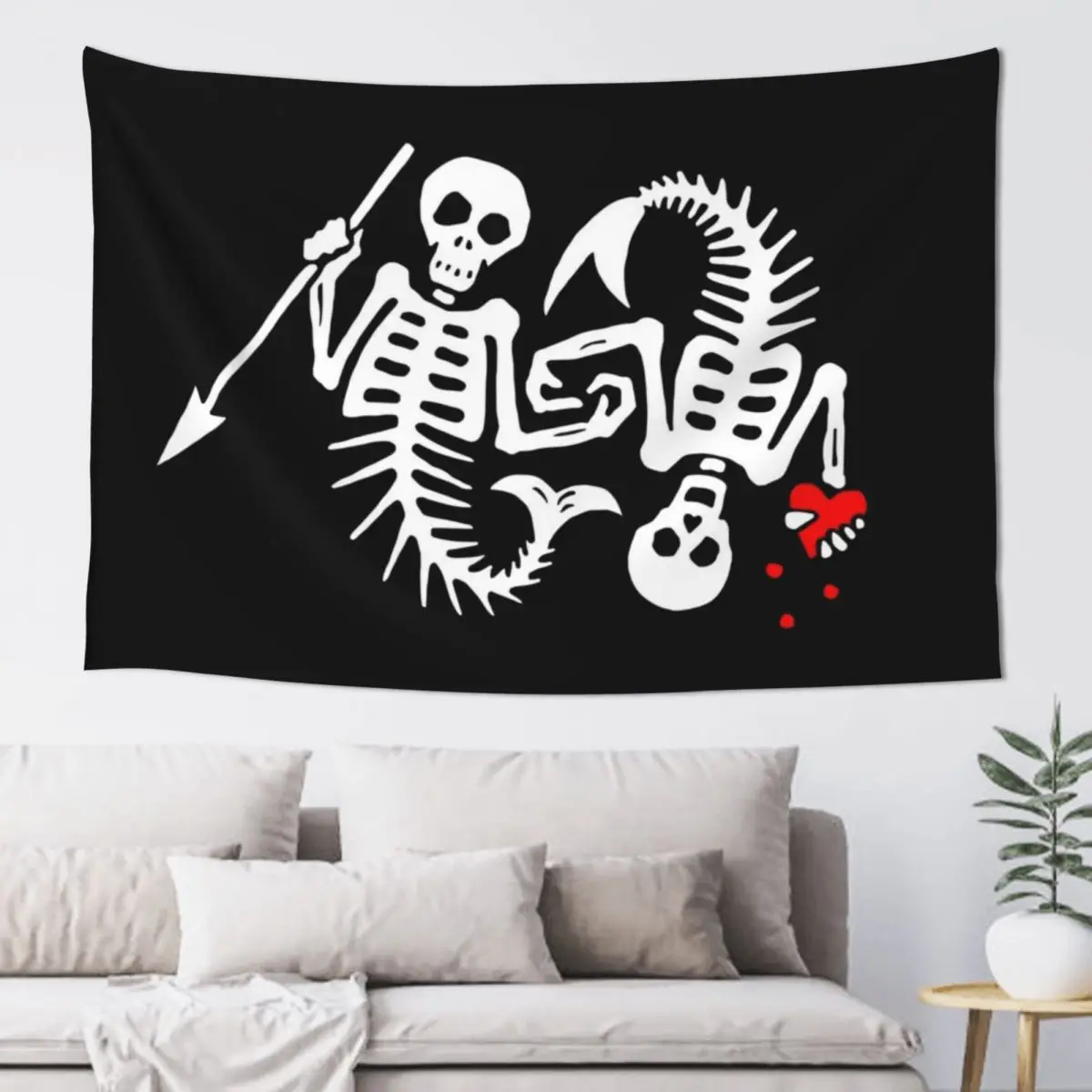 Our Flag Means Death [OFMD] s2 Skeleton Mermaids Logo Tapestry Hanging Wall Room Decorations Tapestry