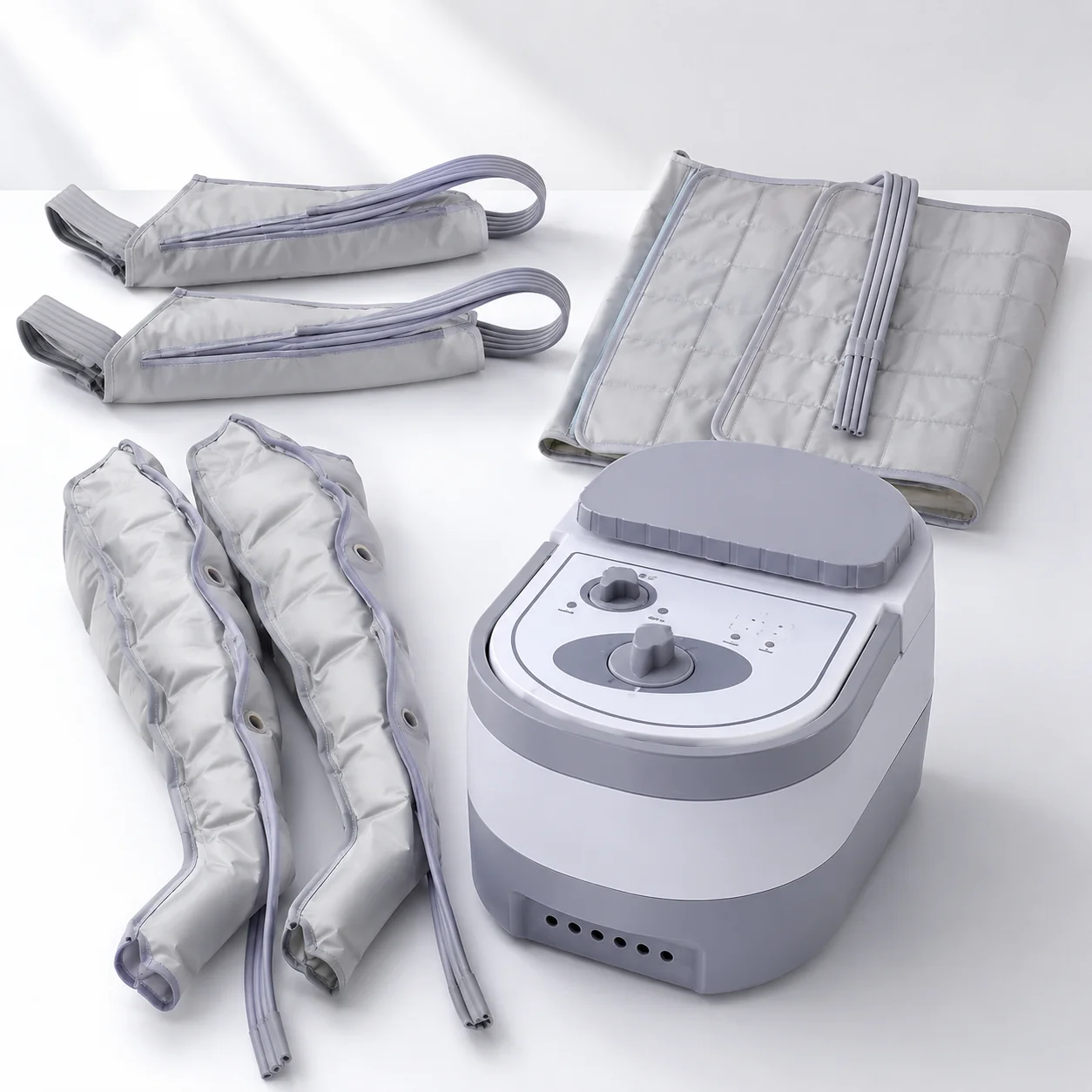 6 Chamber Air Compression Leg Massager with LCD Pneumatic Foot Calf Recovery Wraps Pressotherapy System for Home and Sports