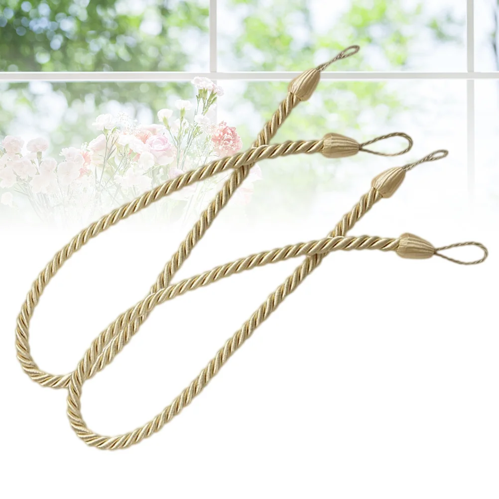 2 pçs cortina tiebacks corda super poliéster trançado borla cinta para médio grosso fino gaze cortinas sala de estar decoração da janela