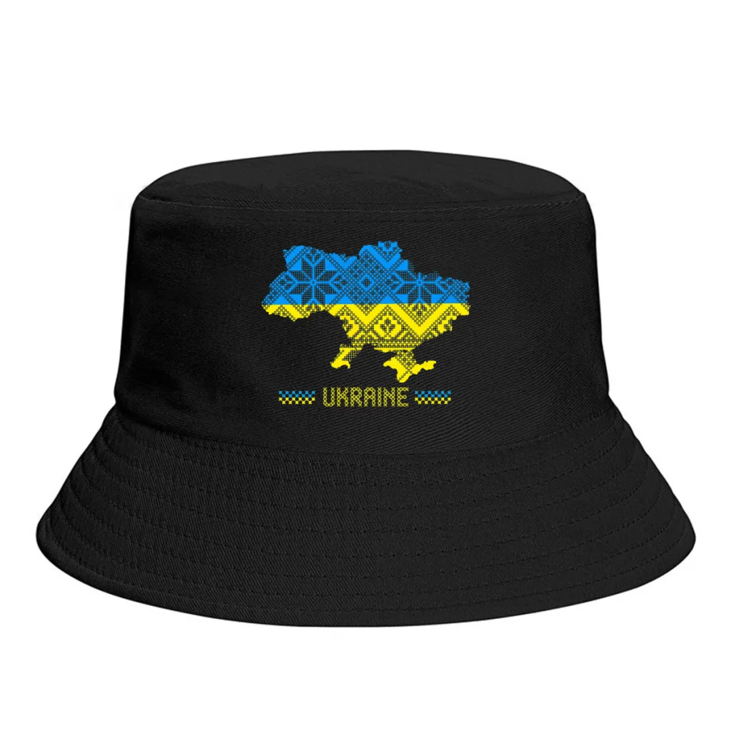 Ukraine Blue Sky Yellow Field National Flag Men Women Bucket Hat Beach Windproof Thick Panama Cap Visor Sun Hats Fisherman Caps