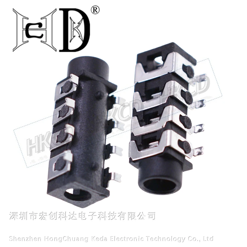 10PCS/Lot 3.5 mm Female Audio Connector SMT 8Pin Stereo Headphone Jack PJ313E PJ-313E SMD 8Pin Black