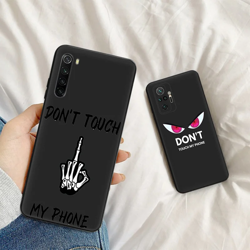 Silicone Soft Phone Case for Redmi 9c 9a 9i a1 a2 Plus k60 k60e k50 k40 Note 9 Pro 9s 9t 8 8t 7 cc9 Don't touch my phone Cover