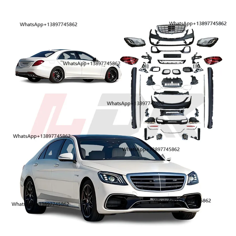 

Peiqi BR Лидер продаж обвесов для Mercedes Benz S-class 2014-2017 W222 до 2018 W222 S63 Бампер Светодиодная фара Задняя решетка