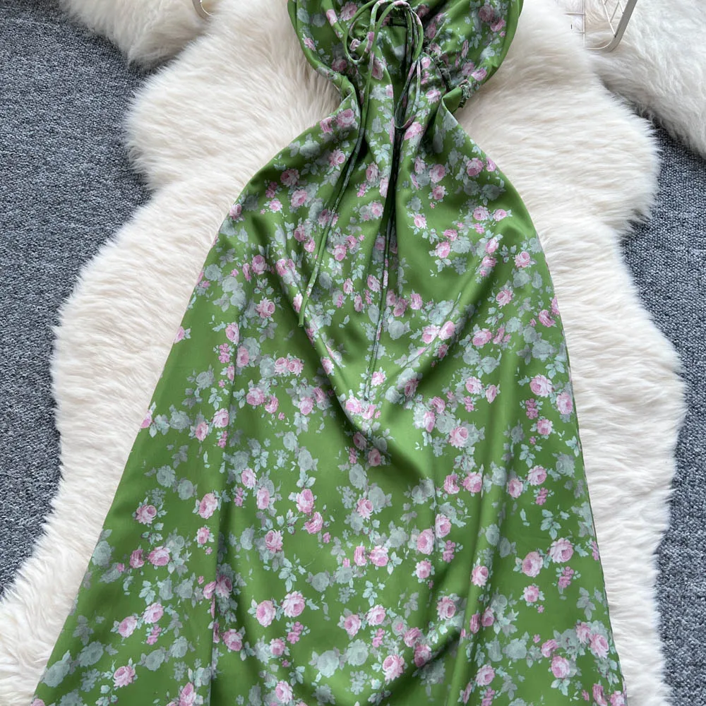 Sexy vintage off shoulder Sleeveless print Chic Sheath A-line Dress Birthday Party Fashion Women Clothing Ball Gown