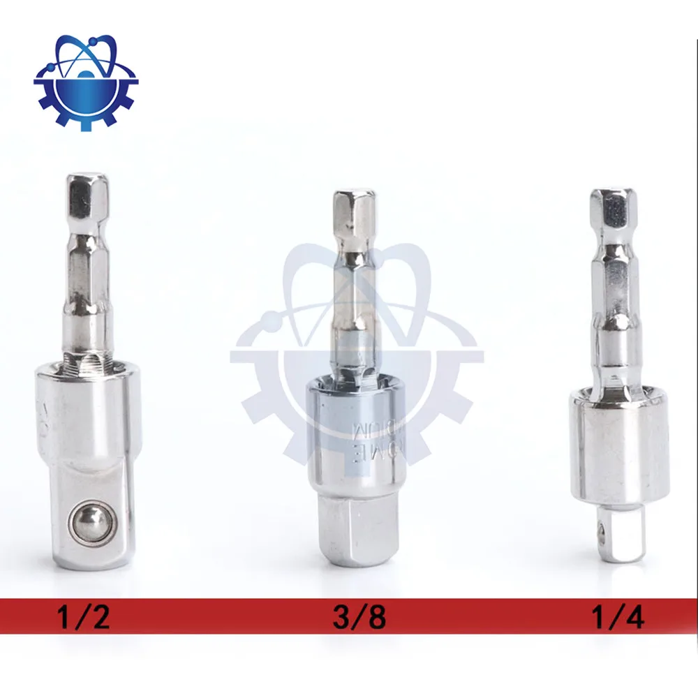 1/2 3/8 1/4 Pneumatic Screwdriver Hexagonal Handle to Square Head Socket Conversion Rod Electric Drill Conversion Joint