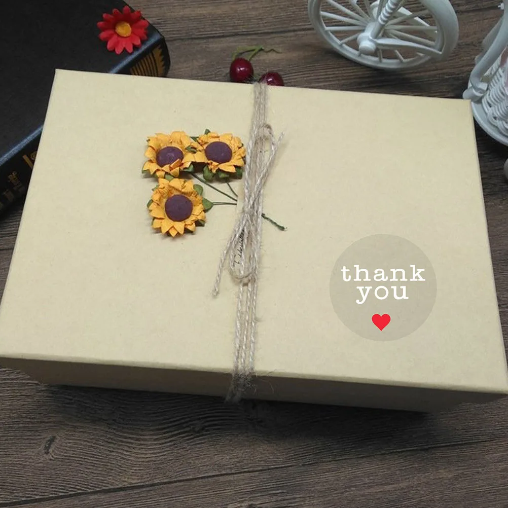 

2 Rolls Thank You Stickers Round Circle for Packaging Sealants Thanks Copper Plate Clear Labels
