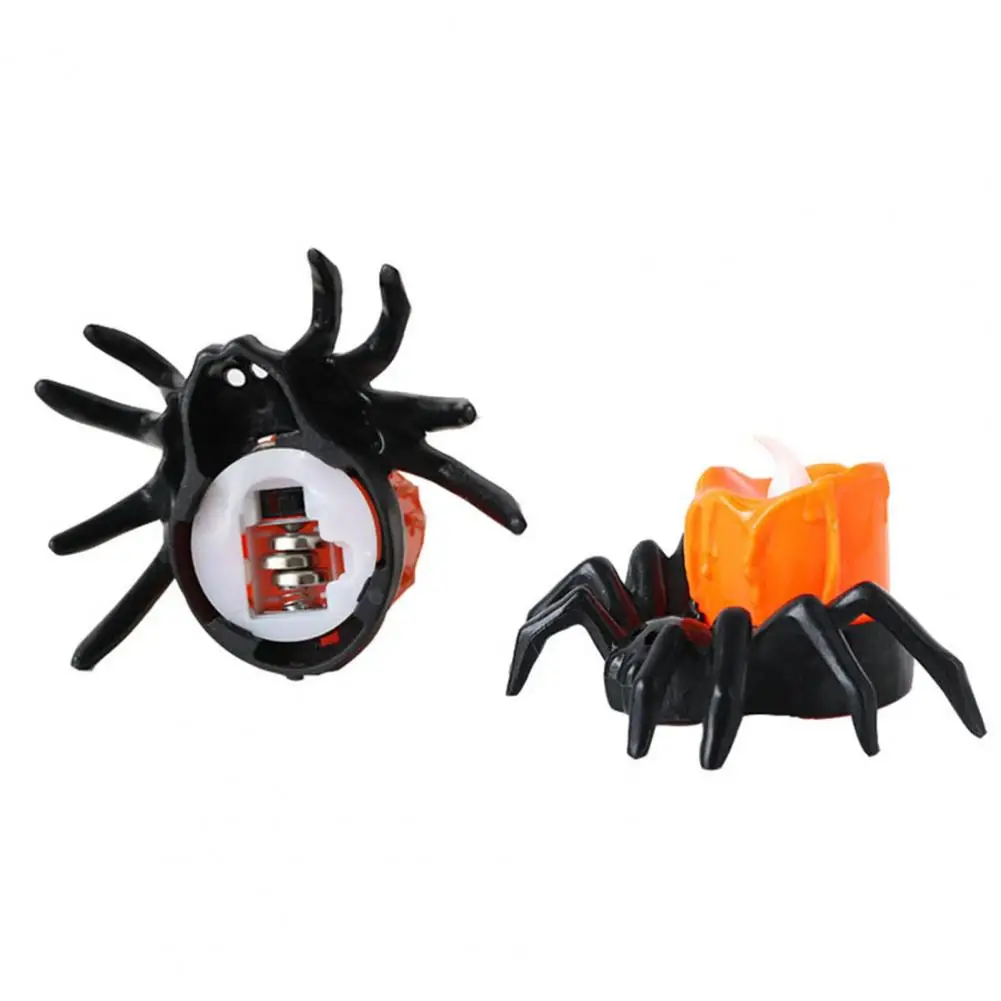 

Halloween Candle Light Festive Spider Decor Spooky Spider Tea Light Safe Flameless Led Candle for Halloween Party Decoration