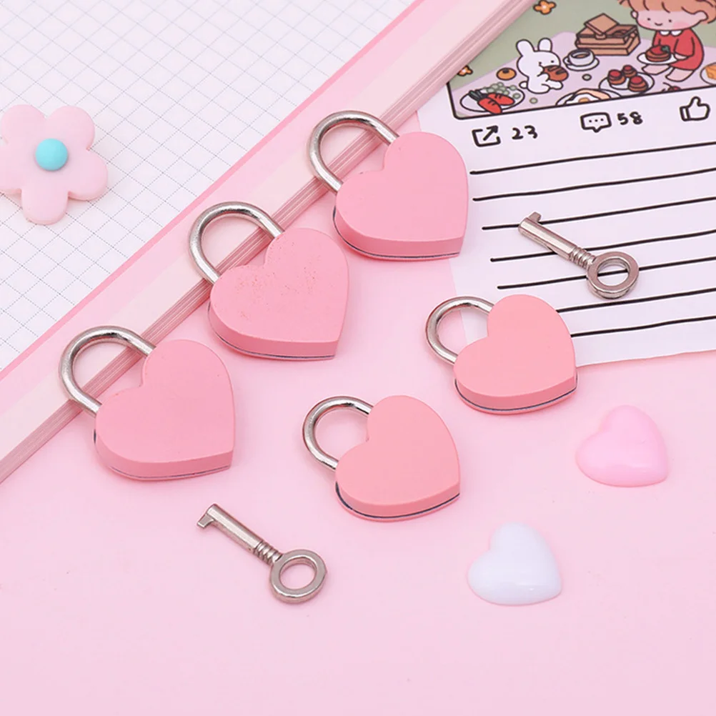 

2Pcs Heart Shape Lock Reliable Rust-Resistant Padlock for Storage Box Case Notebook Dorm Room Decorative Security Device