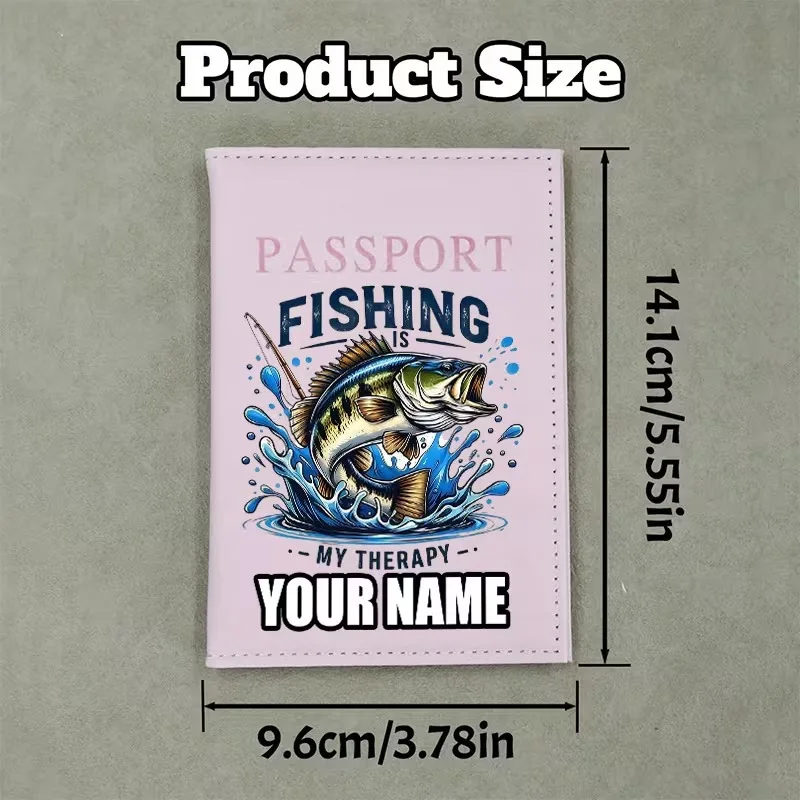 Personalized Custom Passport Bag Fishing Is My Relax Custom Pattern Passport Cover with Custom Name for Fishing Lovers