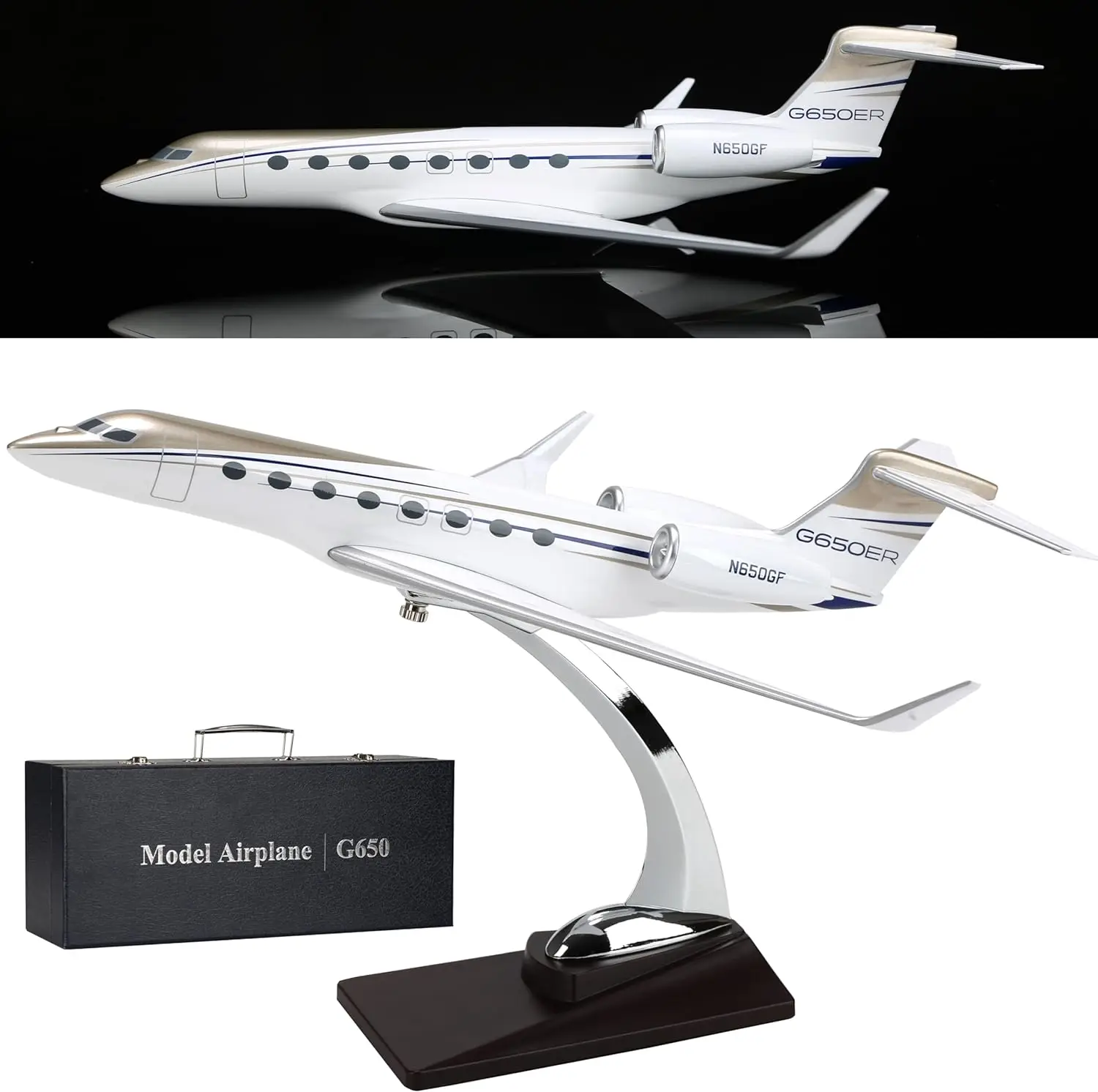 1:100 Scale Model Aircraft Gulfstream G650 Simulation Jet Private Airplane Model 32cm Resin Diecast Airplane For Adults Gift