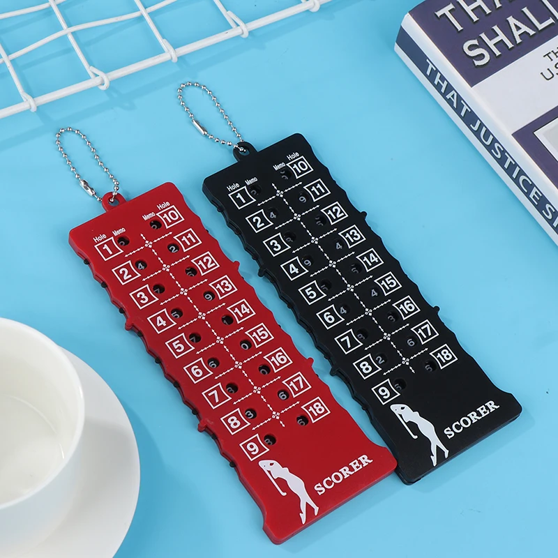 1Pc 18 Hole Golf Stroke Putt Score Card Counter Score Indicator With Key Chain Golf Rectangle Scores Counting Tool