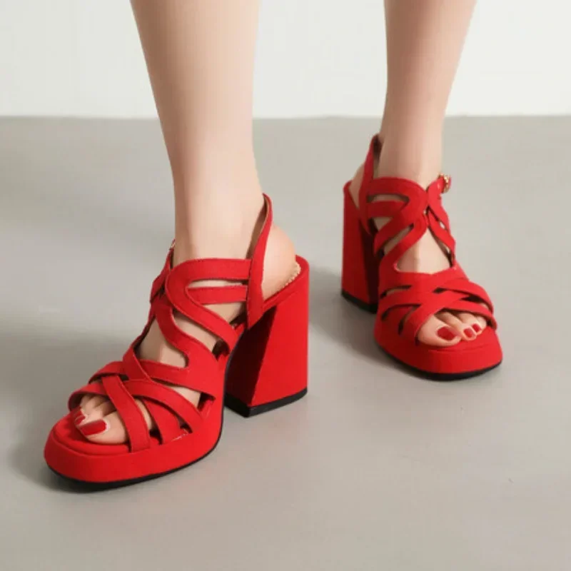 

Open Toe Sandals Thick Heel Super High Heel Party Shoes for Brides The Cowboy Wind