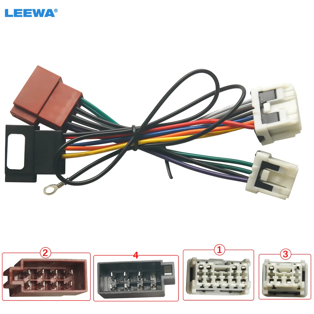 

LEEWA Auto Stereo Conversion Plug Wire Adapter For Nissan Paladin 2-Head ISO Radio Wiring Harness Original Head Units Cable