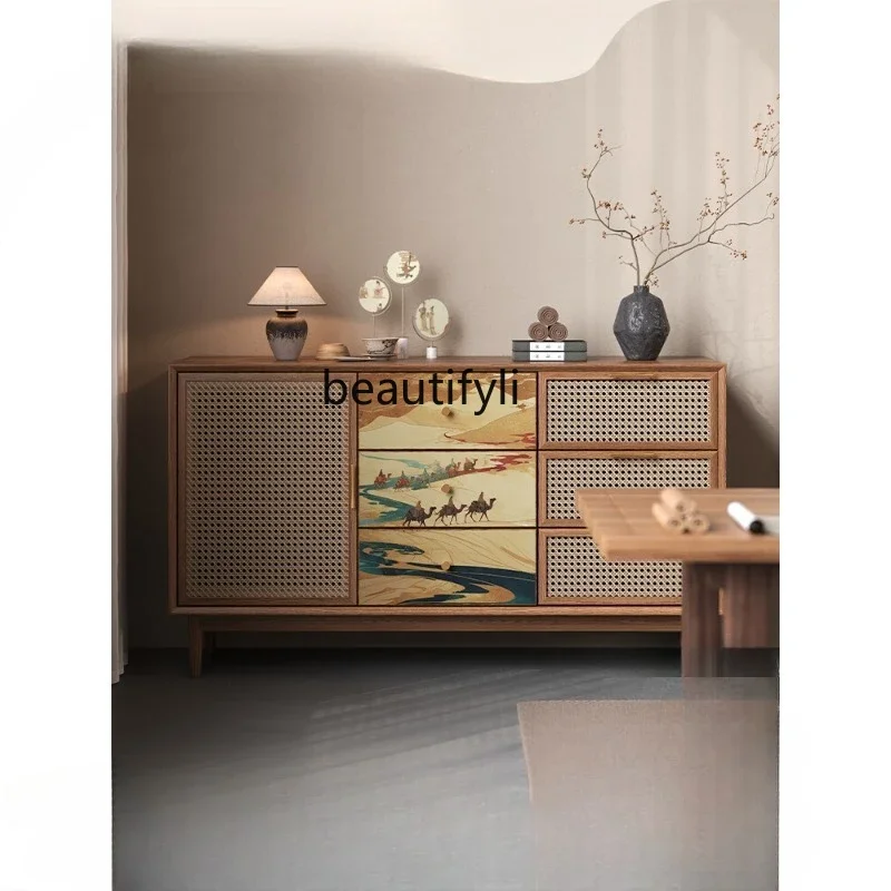 

Song Dynasty Aesthetic Solid Wood Wall-Mounted Integrated Art Storage Cabinet Chinese Style Curio Rack Display Cabinet