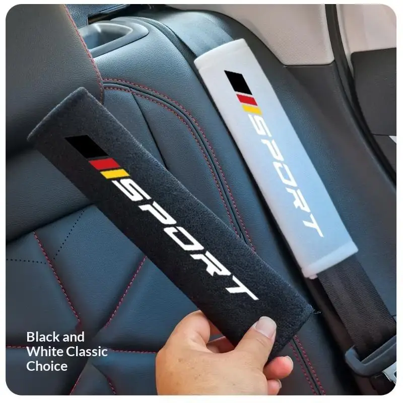 2Pcs Fashionable Car Seat Belt Cushion Personalized Pattern Soft Pad Anti-Scratch for All Car Models