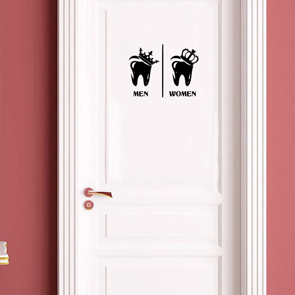 WC Toilet Entrance Sign Door Stickers For Public Place Home Decoration Creative Pattern Wall Decals Diy Funny Vinyl Mural Art