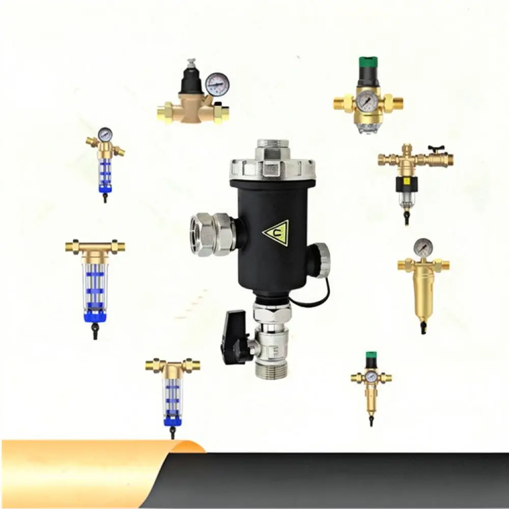 Professional Magnetic Filter For Heating Boiler Brass Inline Water Purifier Remove Rust Sludge Pipe Protection Parts