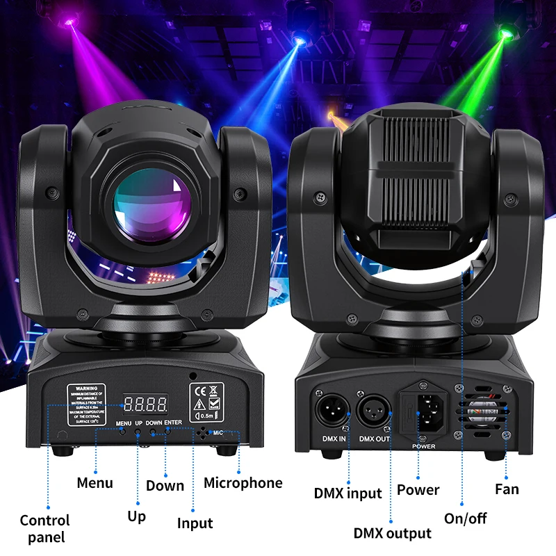 

Mingjie 60 Вт луч света с подвижной головкой RGB 8 узоров Dmx контроллер сценическое освещение для шоу-вечеринки KTV Live DJ Хэллоуин украшение