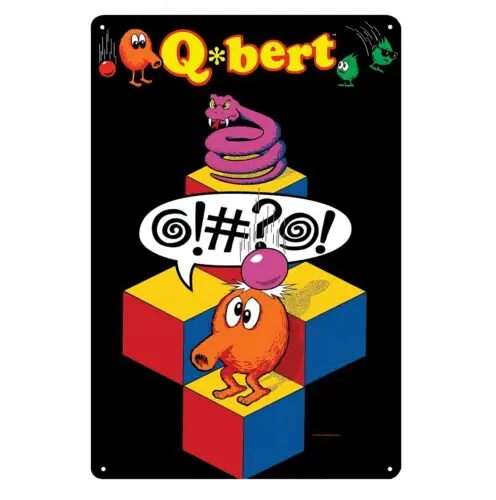 Q-Bert Retro Video Game Metal Poster - 20x30cm (8x12 inch)