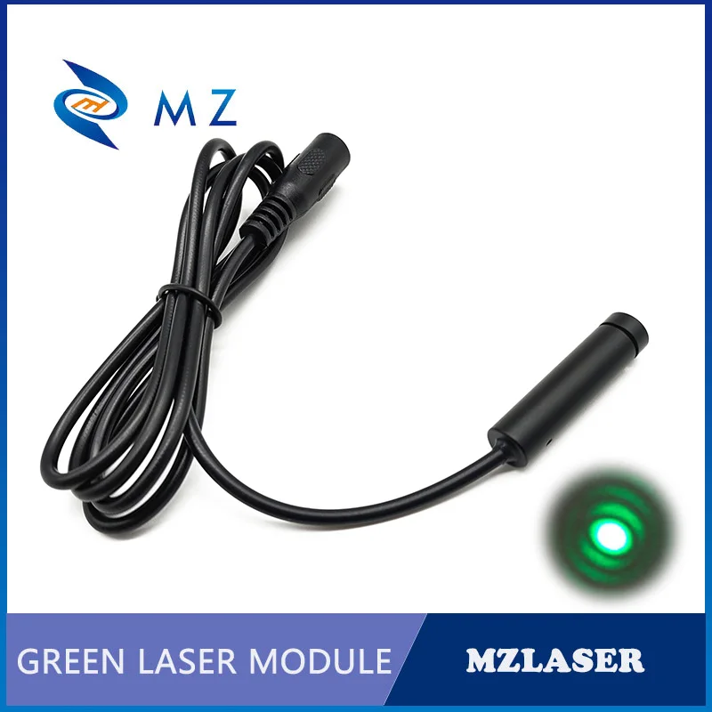 Adjustable Focusing D10mm 520nm 5mw 10mw 15mw PMMA Lens Green Dot Laser Module with DC Cord + Power Supply