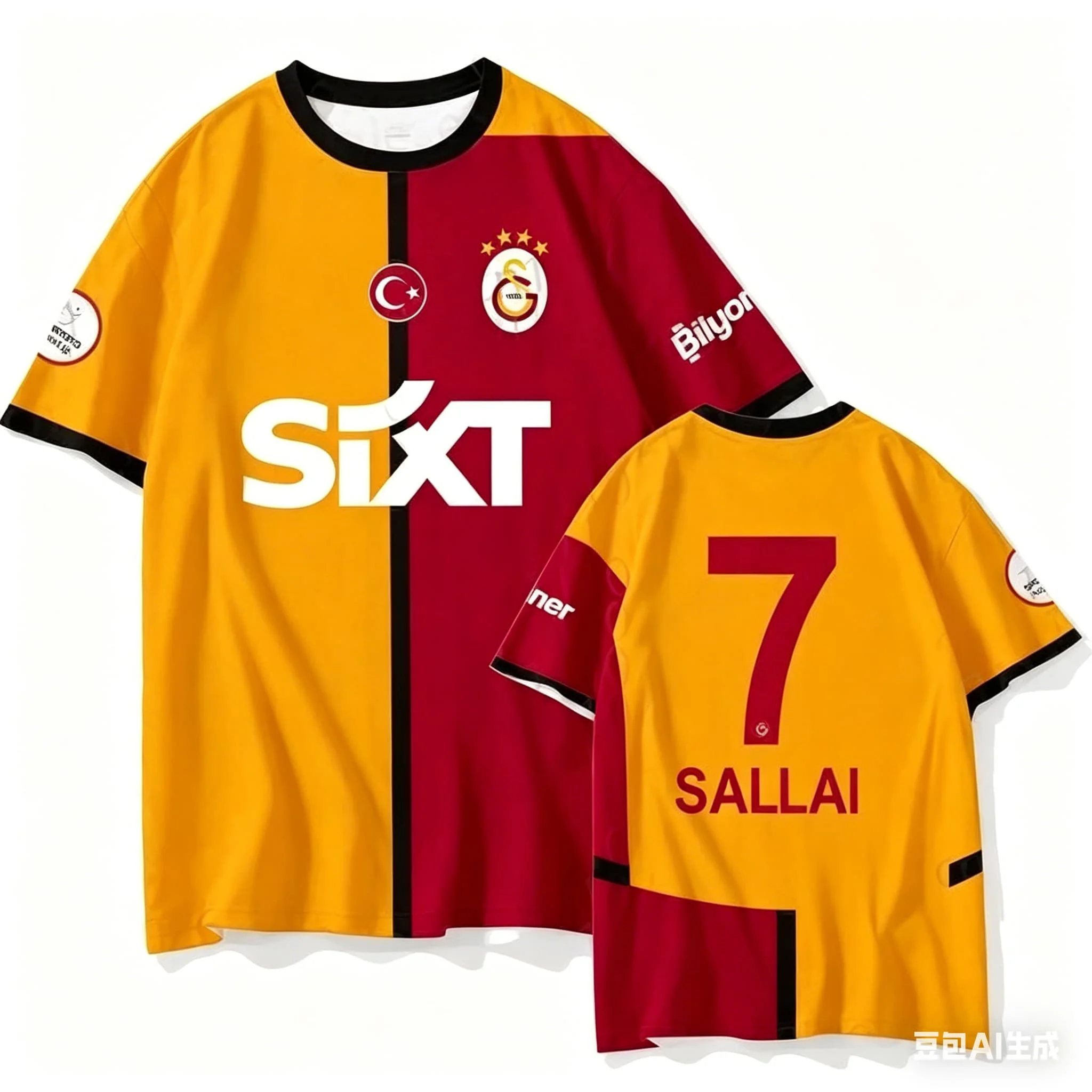 2026 Galatasaray Team Uniform Osmeen Football Shirt Quick Drying Short T-shirt Breathable Family Out