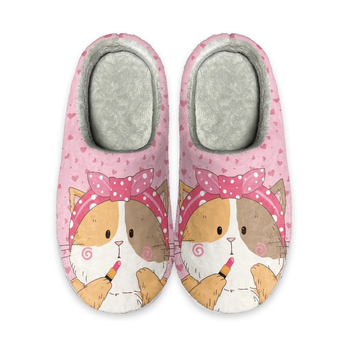 Cartoon Cute Mouse Design Cotton Slipper for Women Girls Cute Kawaii Flats Pink Warm Home Slides Shoes pantufas de pelúcia New image 6