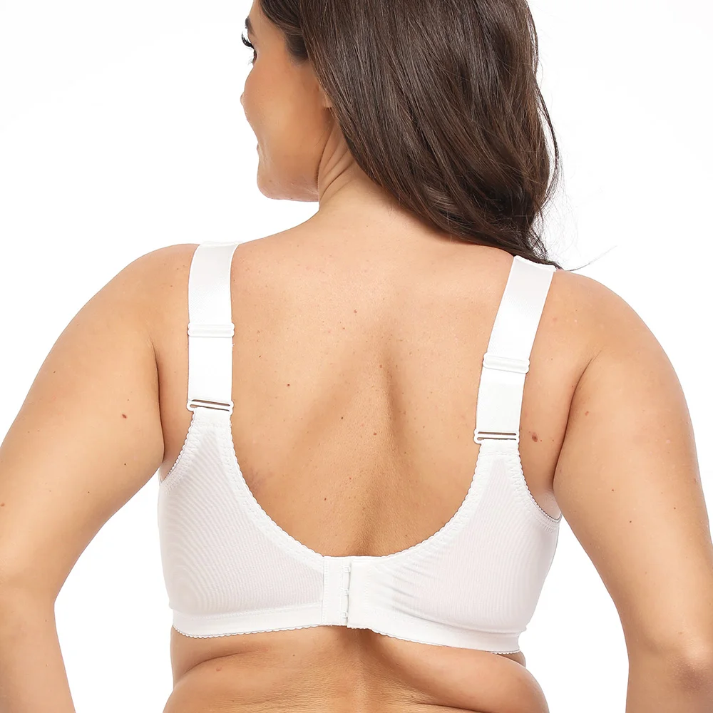 Sujetador de talla grande sin aros para mujer, Bralette blanco, cómodo, diario, Floral, cobertura completa delgada, talla grande, B, C, D, E, F, G,