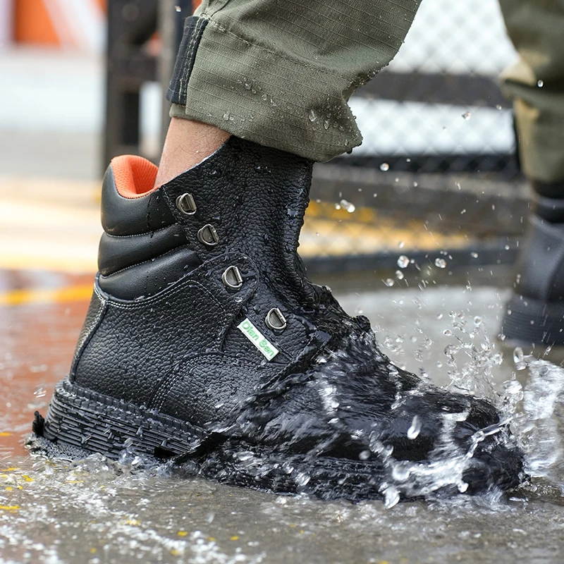 

Outdoor Waterproof Safety Shoes Security Steel Toe Cap Men's Boots Working Steel Toe Anti-Smashing Men's Work Boots
